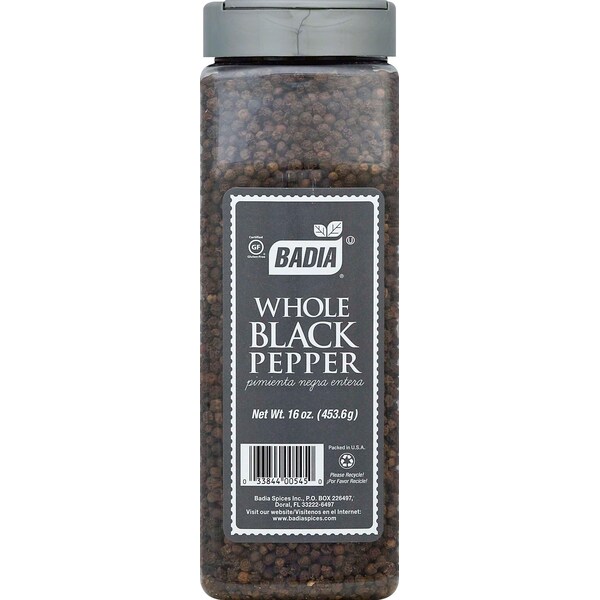 Badia Pepper Black Whole 16 Oz. Bottle, PK6